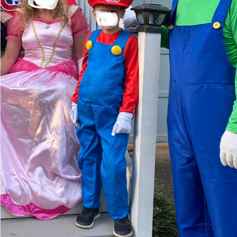 Family costume Pack Super Mario, Luigi and princess Peach